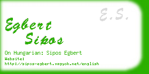 egbert sipos business card